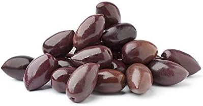 Black Kalamata Large Pitted Olives - 4.4lbs - NonGMO - Gluten Free - Keto - Paleo - Brine W/ Sea Salt, Water, Red Wine Vinegar, and EVOO, NO Lactic Acid - From Kalamata, Greece