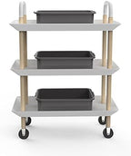 5-Pack Commercial Bus Tubs Box/Tote Box, Plastic Storage with Handles, Wash Basin Tub 8 Liter (Gray)