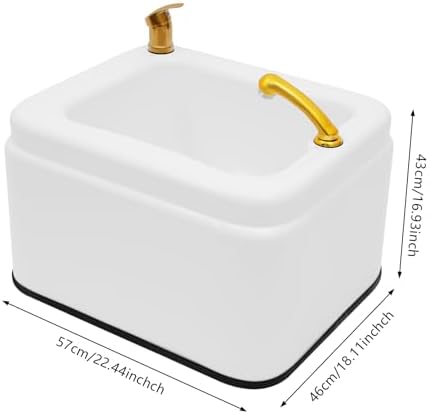 Acrylic Foot Bath Tub 15L Large Foot Soaking Basin, Floor Mount Foot Spa Bath 22.4in Ergonomic Design 198lb Load Capacity, Modern Footbath Spa Tub for Home Salon Massage Center