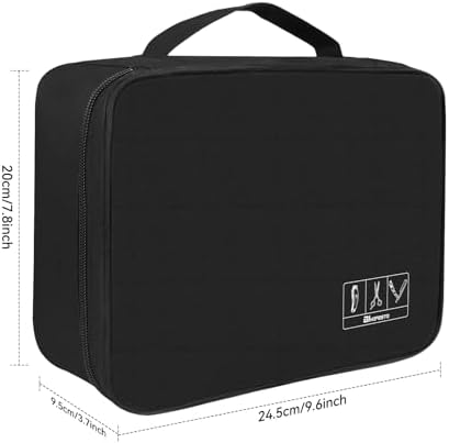 Barber Tools Bag Barber Case Hair Tools Travel Bag Clipper Guard Holder for Clippers and Supplies Hair Cutting Scissors Storage Bag Portable Clipper Storage Holder Organizer for Hair Cutting (Black)