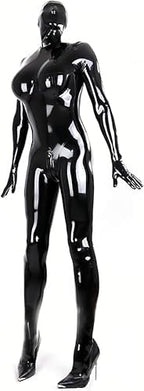 Full Body Latex Catsuit Breast 3D Cut Back Zipper Only Open Nose for Women Tight Rubber Bodysuit Jumpsuit Party Wear