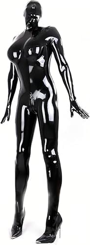 Full Body Latex Catsuit Breast 3D Cut Back Zipper Only Open Nose for Women Tight Rubber Bodysuit Jumpsuit Party Wear