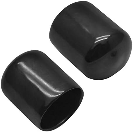 12Pcs Round Rubber End Caps 7/8" (22mm) Vinyl Flexible Bolt Chair Foot Covers Screw Thread Chair Leg Protectors for Round Tubing Bolt Desk Chair Leg (Black)
