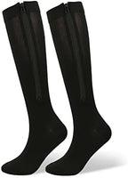 Valcatch 1,2,3 or 5 Pairs Zipper Compression Socks for Men Women,20-30 mmHg,Closed Toe Stocking for Running Walking Hiking