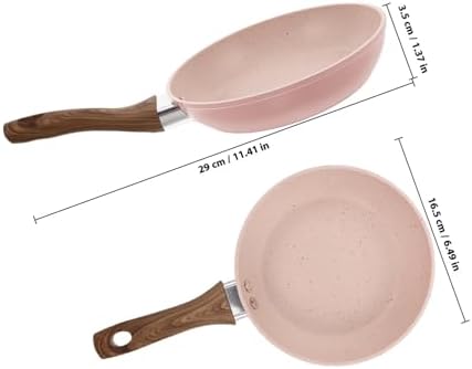 Mini Skillet Pan with Wood Handle - 6.5" Nonstick Skillet for Fried Eggs and Pancakes - Induction Compatible Frying Saucepan for Breakfast, Baby Food Cooking