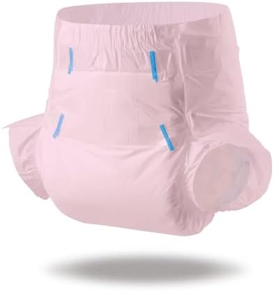 CutiePlusU Disposable Adult Diaper Heavy Absorption Dry Surface Adult Diapers All Night- Pink 10 Pieces (Large 36"-46")