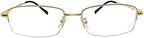 Mens Womens Half Rim Computer Reading Glasses Gold Colour Readers Anti Blue Ray +1.75 Spectacles