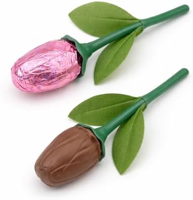 Milk Chocolate Tulip Flowers Bouquet, 1.2 Oz, Mother's Day Gift, Easter Basket Stuffer, Colorful Foil Wrapped