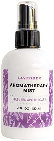 Bed & Body Lavender Aromatherapy Mist | Calm, Relax, Unwind | All-Natural Spray for Linens, Bed, & Body Made with Pure Lavender Essential Oil, Made in USA by Nature's Apothecary (4 oz)