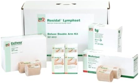 Lohmann & Rauscher Rosidal Lymphset Compression Bandaging Kit for Arms, Multi-Layer Compression Bandages Set,Includes Short Stretch Wrap,Synthetic Padding, Tubular Bandage, & Instructions, Double Arm