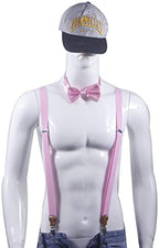 Suspenders Men&Women Bowtie Set X Back Suspender For Wedding&Formal Events with 1 Inch Wide Elastic Braces