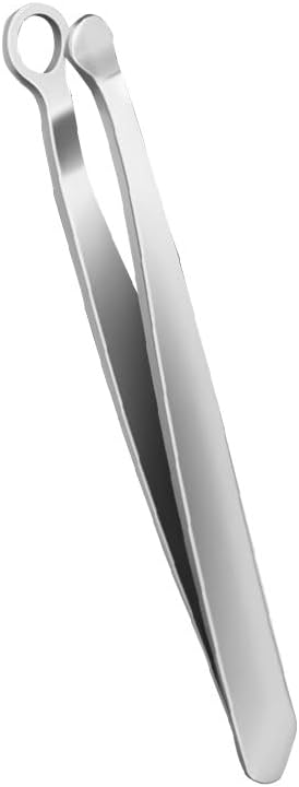 Stainless Steel Nasal Clippers Nose Hair Tweezers with Leather Case, Ring Nose Hair Trimmer Ear Tweezers Trim Tweezers Scissor Tweezers for Eyebrows Beard & Facial Hair Grooming for Men and Women