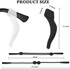 YMCCOOL 20 Pairs Eye Glasses Ear Grippers Anti-Slip Holder with 3pcs Adjustable Glasses Strap, Sports Rope Eyewear Retainer