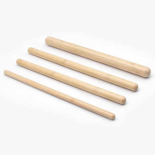 12 PCS Solid Bamboo Massage Stick Sets Warm Bamboo Therapy Massage Tools Guasha Tools for Body Sculpting Use at Home/Professional Massage Studio