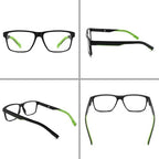 IVNUOYI 3 Pairs Reading Glasses Sports Style Frames with Spring Hinges, Flexible Blue Light Blocking Readers for Men