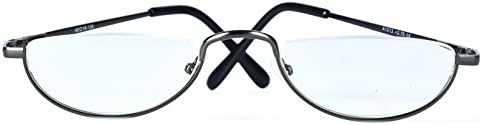 Agstum Half Moon Readers Spring Hinge Reading Glasses Single Vision (+2.75, Gunmetal)