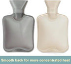 Hot Water Bottle Rubber 1 Liter 2Pcs, Cute Hot Water Bag for Pain Relief, Hand Feet Warmer