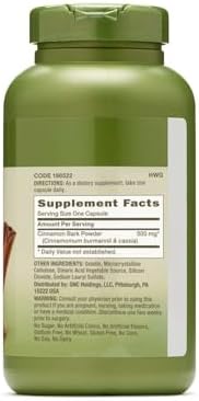 GNC Herbal Plus Cinnamon Bark 500mg Supplement, Traditional Ayurvedic Herb, 200 Servings