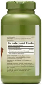 GNC Herbal Plus Cinnamon Bark 500mg Supplement, Traditional Ayurvedic Herb, 200 Servings