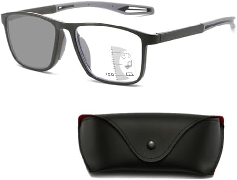 Reading Glasses Men, Sports Ultra-Light Anti-Blue Light Presbyopic Glasses (300x,Black - Discoloration)