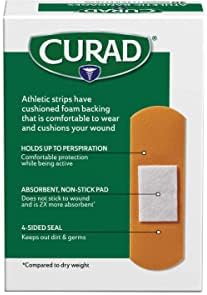 CURAD Athletic Foam Bandages, 1" x 3", Perfect for Sports Injuries, Pack of 6, 30 Count