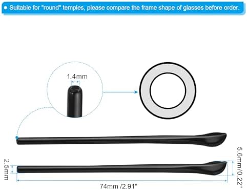 PATIKIL Glasses End Tips, Eyeglass Anti Slip Ear Sock Pieces Tube Sleeve Soft for Round Thin Metal Eyeglass Legs-3