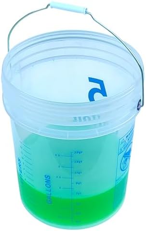 5 Gallon Graduated Bucket Pail Food Grade Heat Resistant (HDPE) Liters Quarts Measuring Mixing Container BPA Free Storage PolyEthylene Alloy Handle Premium Quality FDA Compliant