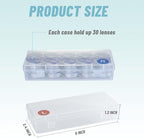 2-Pack Contact Lens Organizer Case, Portable Storage Case for Daily Disposable Contact Lenses, Holds 30 Lenses Each, 30 Days Total
