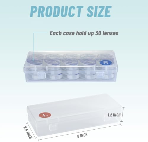 2-Pack Contact Lens Organizer Case, Portable Storage Case for Daily Disposable Contact Lenses, Holds 30 Lenses Each, 30 Days Total