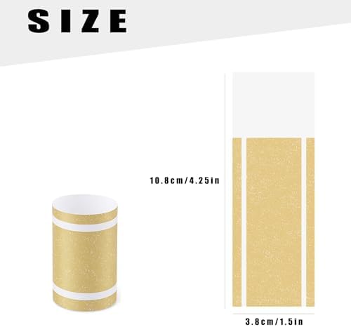 100 Pcs Napkin Bands - Paper Napkin Rings Self Adhesive,Silverware Wraps Bands for Wedding Party Event Dinner Table Setting(Gold)