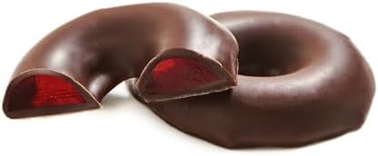 Dark Chocolate Covered Jelly Rings – Kosher Dairy Free Gourmet Candy | One Pound of Approx. 55 Pc. Raspberry Chocolate Jelly Treats | Perfect for Birthday Gifts, Valentine's Day Gifting.