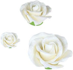 O'Creme Garden Roses Gumpaste Flower Set - White Edible Flowers for Cake Decorating - for Cakes, Candy, Cupcake Toppers - Birthday, Wedding, Valentines, Baby Shower - 2 of 3 Sizes, Total 6