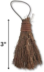 Scented Pumpkin Spice Mini Brooms - 3 Inch Rustic Heather Brooms with Rope Loop for Easy Hanging - Farmhouse Kitchen Accent, Witchy Halloween Décor, Cozy Holiday Home Decoration - 5 Pack