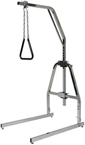 Lumex 2940B Versa-Helper Trapeze Bar for Bed Mobility, Chrome, Medical Assist Handle With Floor Stand