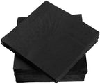 200 Pack Cocktail Napkin 2-Ply Dessert Napkins Folded 5 x 5 Inches Disposable Napkins for Dinner Wedding Birthday Party Bridal Anniversary Reception Event (200, Black)