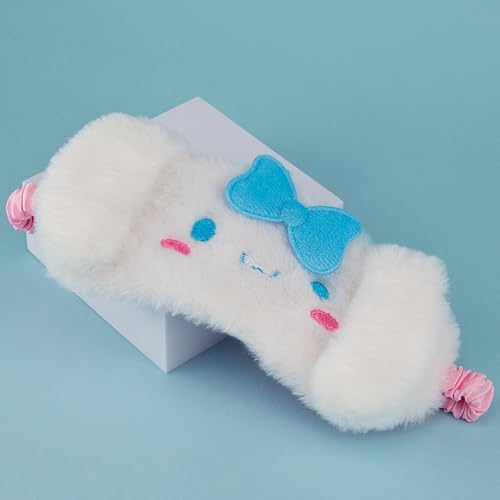 Kawaii Anime Plush Sleep Eye Mask, Cute Cartoon Animal Blackout Sleeping Eye Cover for Girls Women Kids (Dog)