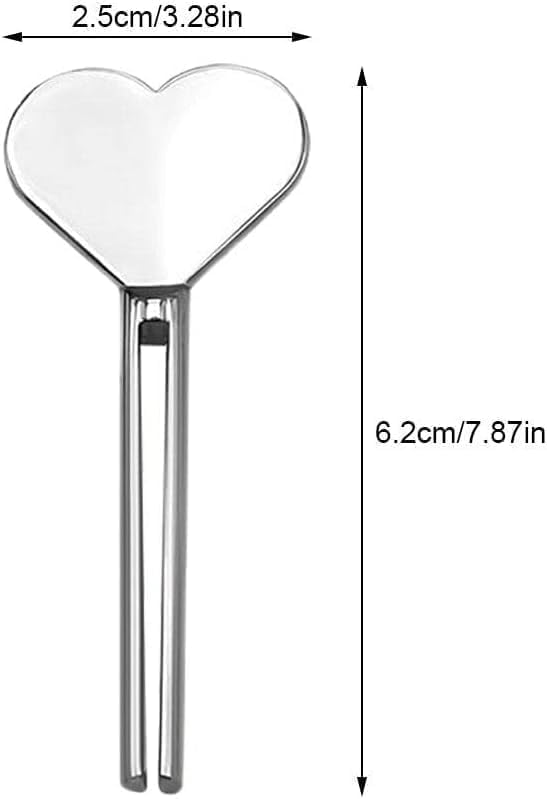2Pcs Silver Metal Manual Toothpaste Squeezer Heart Stainless Steel Dispenser Tube Squeezer Hand Cream Tube Key Roller Set Bathroom Accessories Daily Living Tube Squeezing Aids