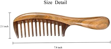 Louise Maelys Hair Comb Wooden Wide Tooth Combs for Curly Hair Detangling Sandalwood