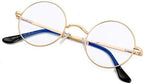 EYLRIM Round Blue Light Blocking Glasses for Women Men Circle Clear Lens Metal Frame Eyeglasses Non Prescription