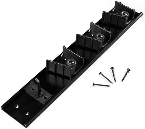Carlisle FoodService Products 4073100 Roll 'N Grip Mop, Broom and Tool Holder / Storage System, 3 Positions + 1 Hook