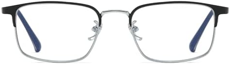 JOLLYNOVA Progressive Reading Glasses Men,Titanium Metal Frame Blue Light Blocking Anti Eyestrain Multifocus Computer Readers