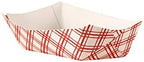 Empress EFT50 Plaid Food Tray, 1/2 lb. Capacity, 6" Height, 13" Width, 3.75" Length, Red (Pack of 1000)
