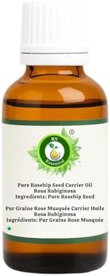 R V Essential Pure Rosehip Seed Carrier Oil 10ml (0.338oz)- Rosa Rubiginosa (100% Pure and Natural Cold Pressed)