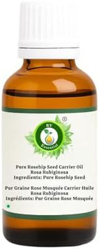R V Essential Pure Rosehip Seed Carrier Oil 10ml (0.338oz)- Rosa Rubiginosa (100% Pure and Natural Cold Pressed)