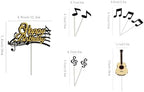 9PCS Music Cake Toppers Birthday Music Note Guitar Party Decorations
