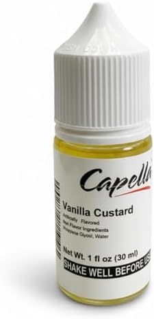 Capella Flavors Vanilla Custard Flavor Concentrate – 30 mL | Smooth, Creamy Vanilla Dessert Flavoring, Water-Soluble, No Sugar or Calories, Made in USA
