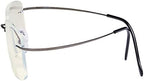 CessBlu Rimless Blue Light Blocking Glasses for Men Reading Computer Titanium Computer Readers Cut UV Rays Bendable