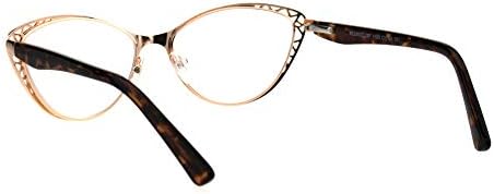 PASTL Womens Reading Glasses Magnified Readers Cateye Frame Spring Hinge