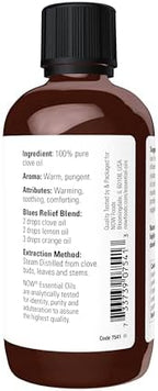 NOW Essential Oils, Clove Oil, Balancing Aromatherapy Scent, Steam Distilled, 100% Pure, Vegan, Child Resistant Cap, 4-Ounce