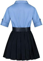 Koatobbor Girls Police Officer Costume Kids Cop Cosplay Outfits Uniform for Halloween Dress Up
